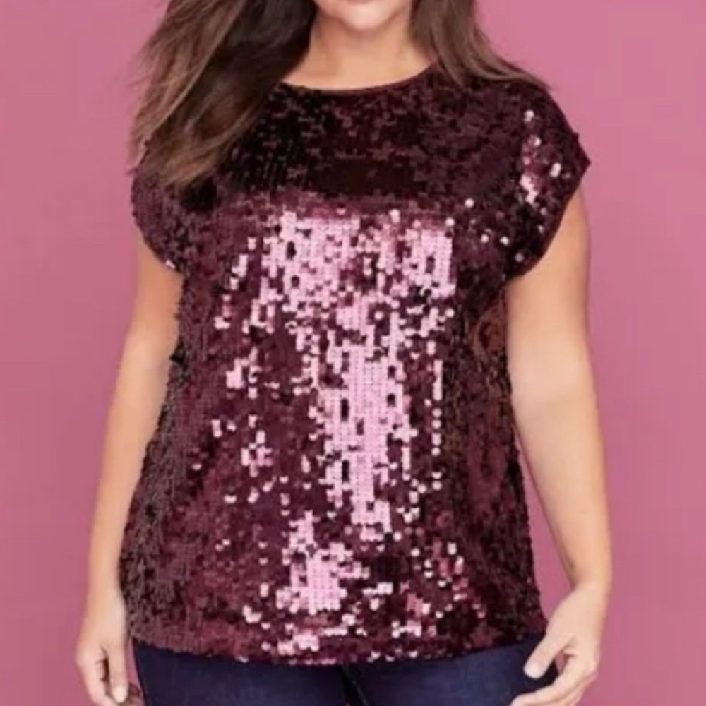 Lane Bryant Stunning Sequined Blouse 14